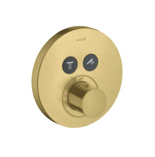 AXOR-HG-AXOR-ShowerSolutions-Thermostat-Unterputz-rund-fuer-2-Verbraucher-Brushed-Brass-36723950 gallery number 1